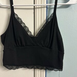 Black Lace Cami Crop Top